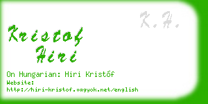 kristof hiri business card